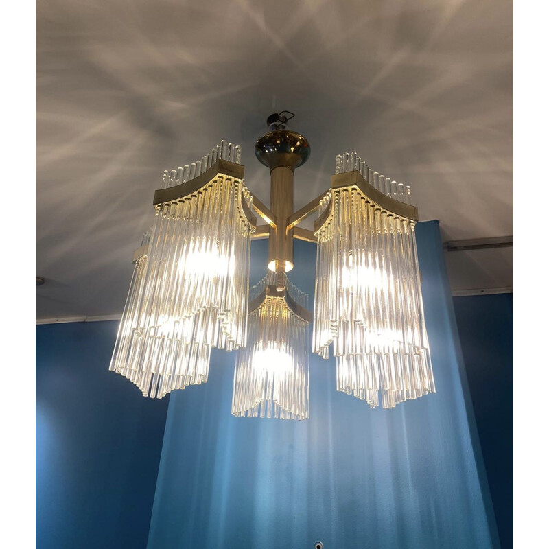 Vintage Murano glass chandelier and sconces by Paolo Venini