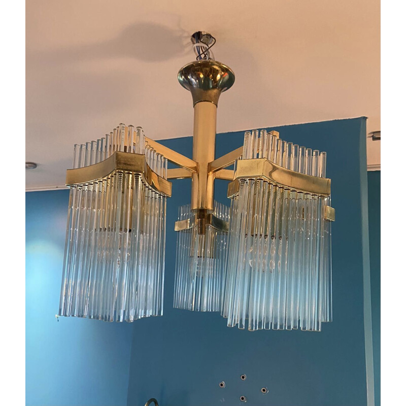 Vintage Murano glass chandelier and sconces by Paolo Venini