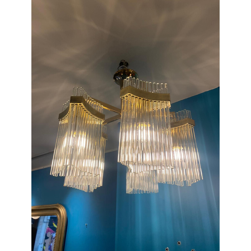 Vintage Murano glass chandelier and sconces by Paolo Venini