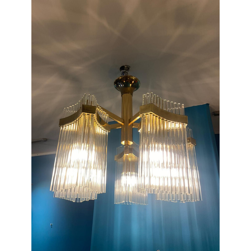 Vintage Murano glass chandelier and sconces by Paolo Venini