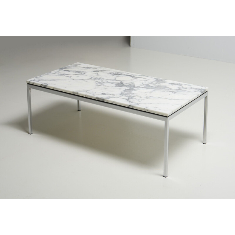 Vintage coffee table with a marble top by Florence Knoll for Knoll Int., Germany 1950's