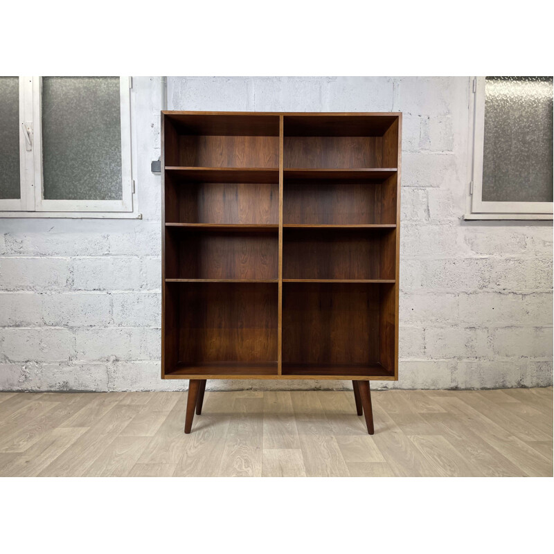 Scandinavian vintage rosewood bookcase by Omann Junior, 1960s