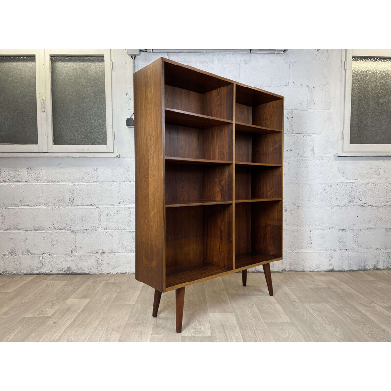 Scandinavian vintage rosewood bookcase by Omann Junior, 1960s