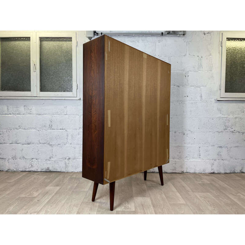 Scandinavian vintage rosewood bookcase by Omann Junior, 1960s