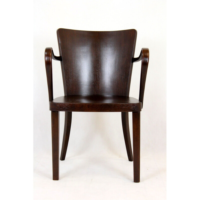 Set of 4 vintage bentwood B47 armhairs by Michael Thonet, 1930s