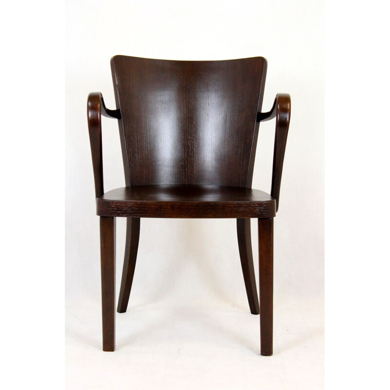 Juego de 4 sillones de madera curvada vintage B47 de Michael Thonet, 1930