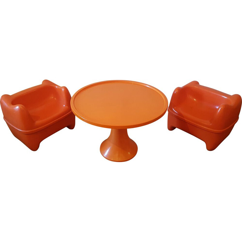 Vintage children's lounge with 2 Zorro armchairs for Meurop