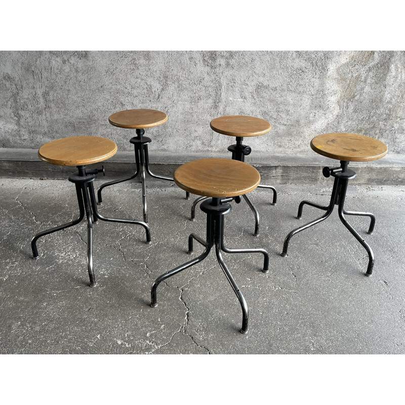 Flambo adjustable vintage industrial stool