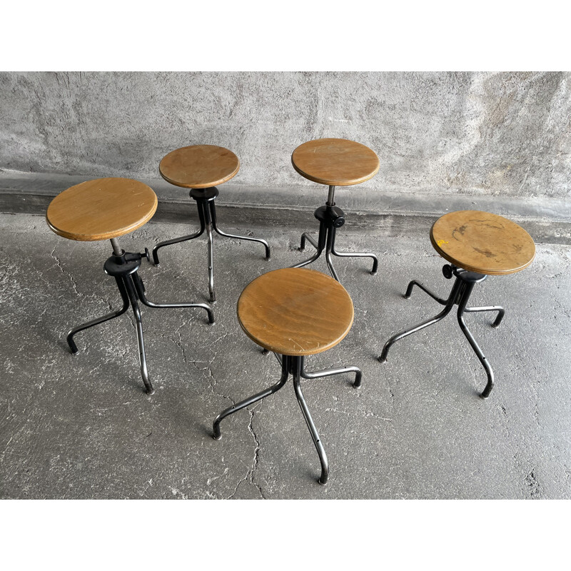 Flambo adjustable vintage industrial stool