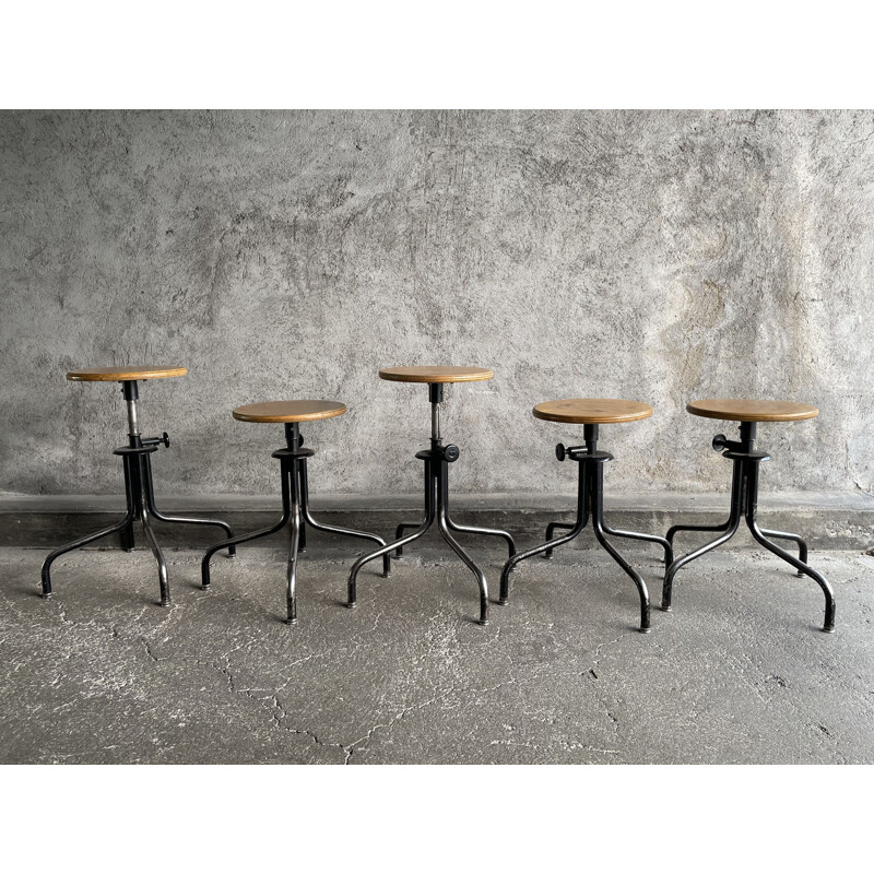 Flambo adjustable vintage industrial stool