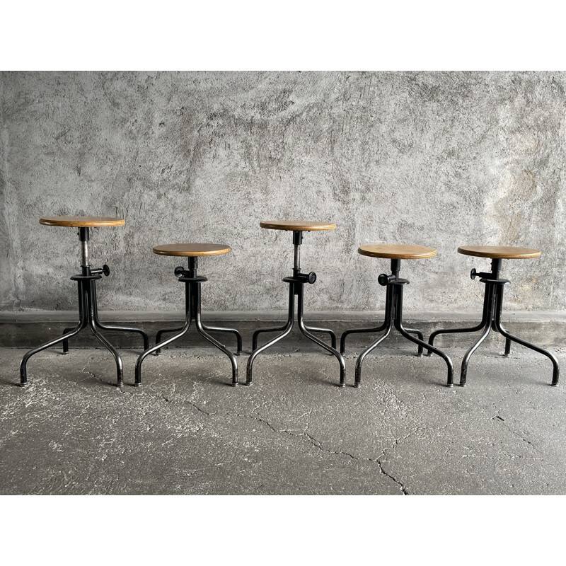 Flambo adjustable vintage industrial stool
