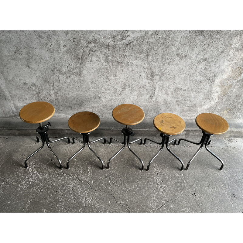 Flambo adjustable vintage industrial stool