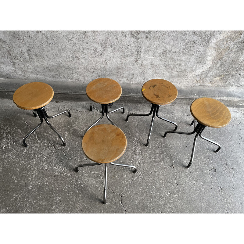 Flambo adjustable vintage industrial stool