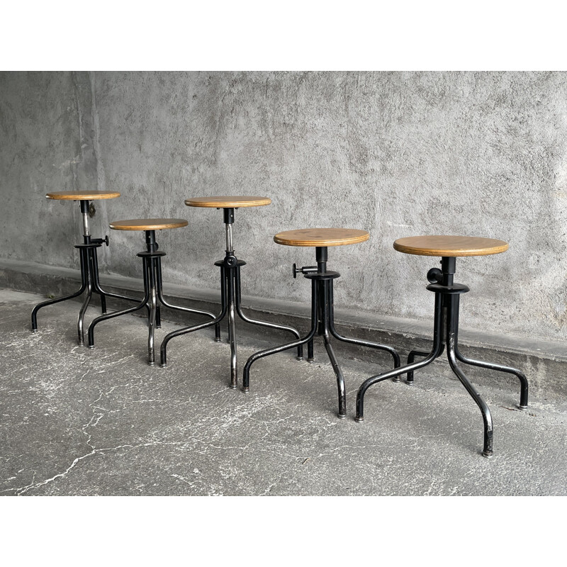Flambo adjustable vintage industrial stool