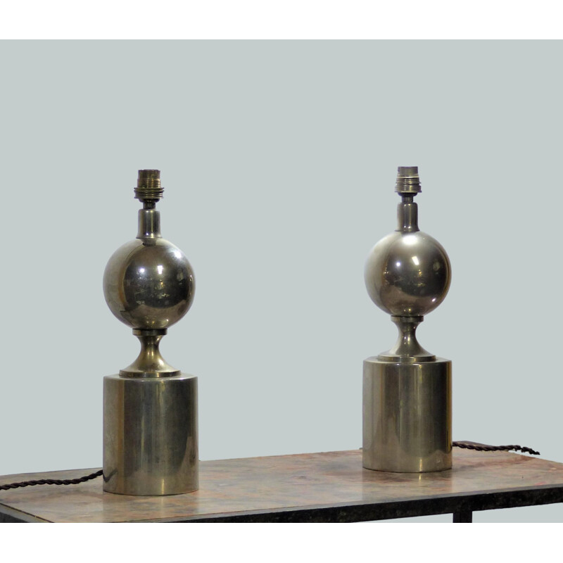 Pair of vintage lamp bases by Philippe Barbier 