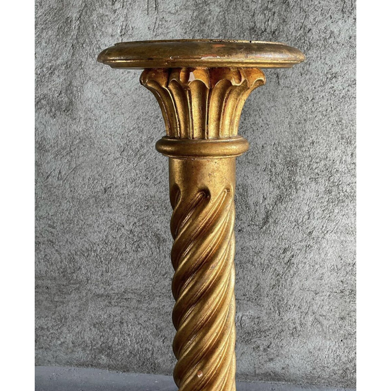 Vintage gilded wood column 