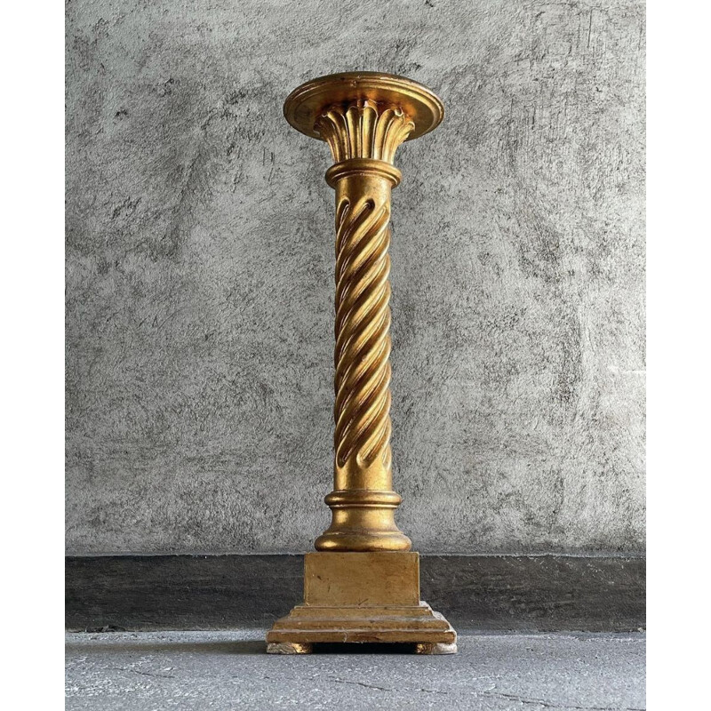 Vintage gilded wood column 