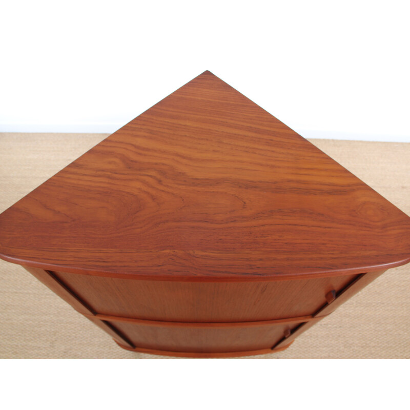 Encoignure ou meuble d'angle vintage scandinave en teck