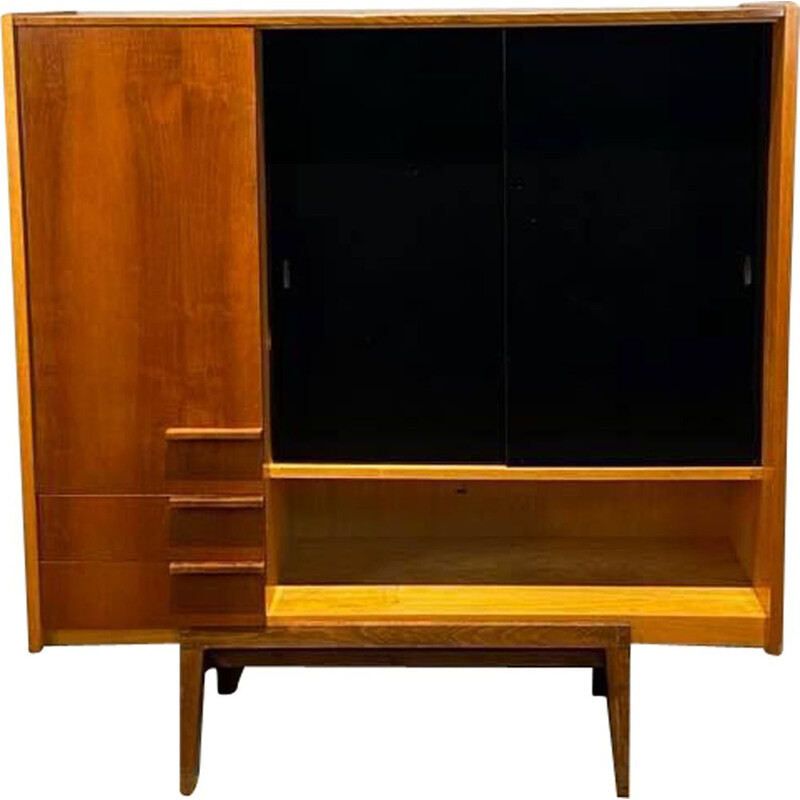 Minimalist vintage bookcase in beech wood Prerov, Czechoslovakia 1960