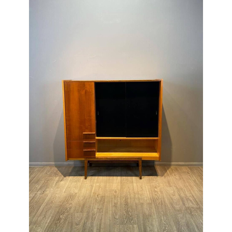 Minimalist vintage bookcase in beech wood Prerov, Czechoslovakia 1960