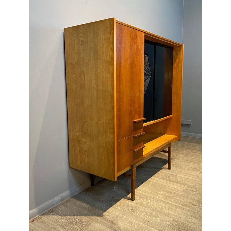 Minimalist vintage bookcase in beech wood Prerov, Czechoslovakia 1960