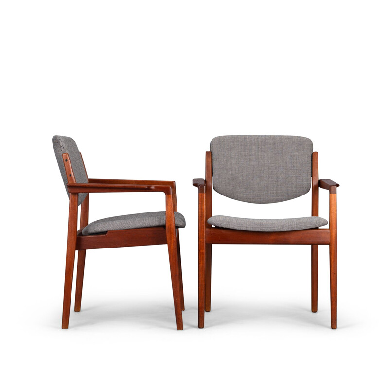 Set of 2 vintage Model 196 Armchairs by Finn Juhl for France and Son, 1960s
