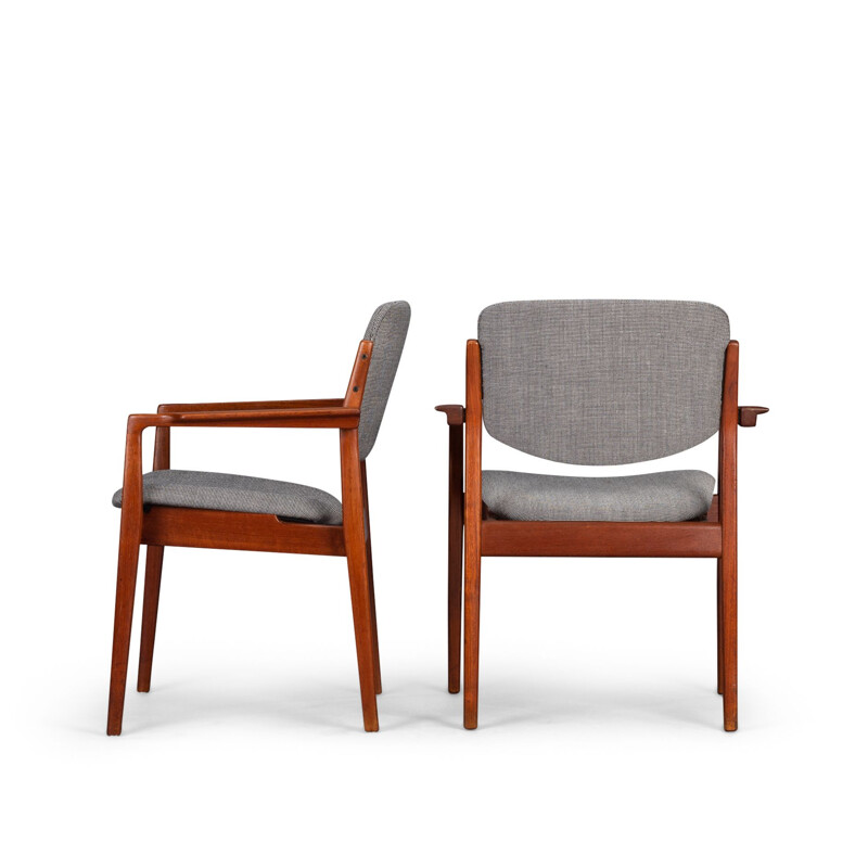 Set of 2 vintage Model 196 Armchairs by Finn Juhl for France and Son, 1960s