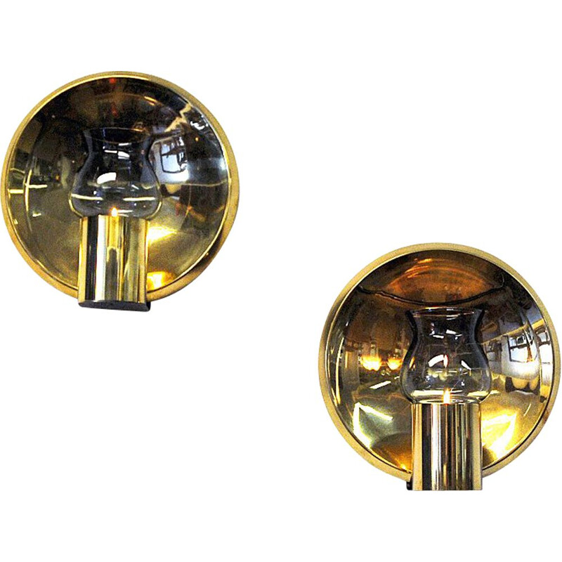 Norwegian pair of vintage brass wall candleholders by Colseth, 1960s