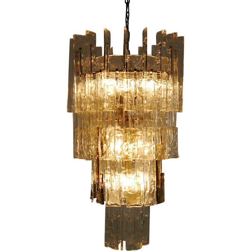  Large glass chandelier from Mazzega - 1960s