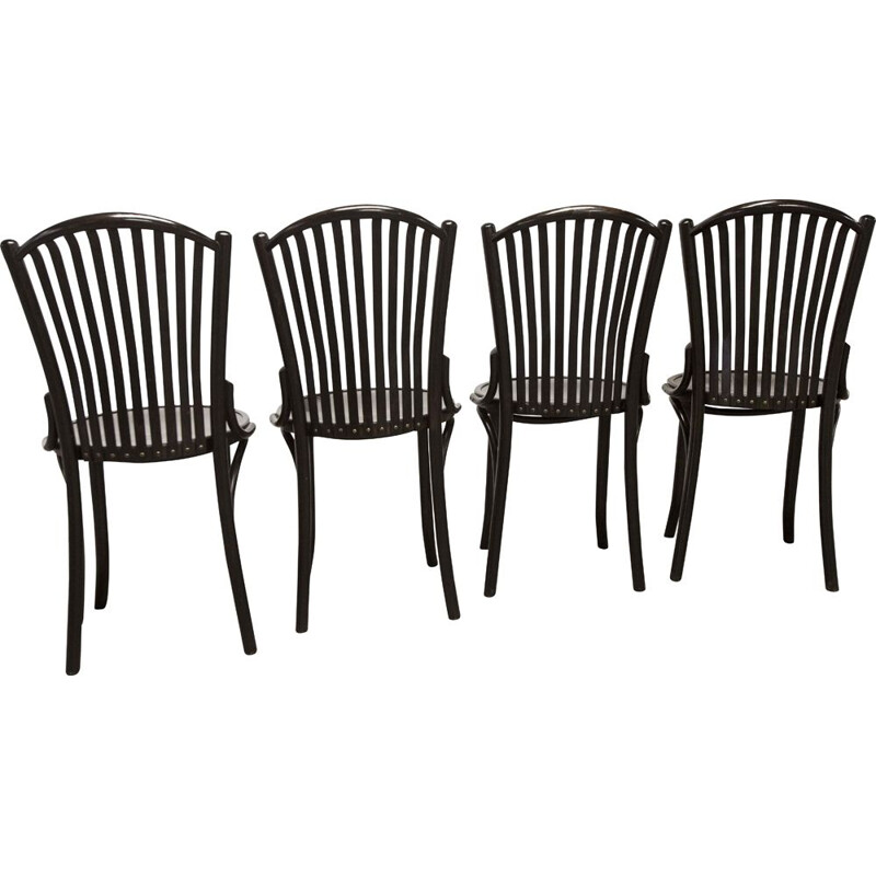 Set of 6 vintage bistro chairs ref 22 bentwood by Baumann, 1990s