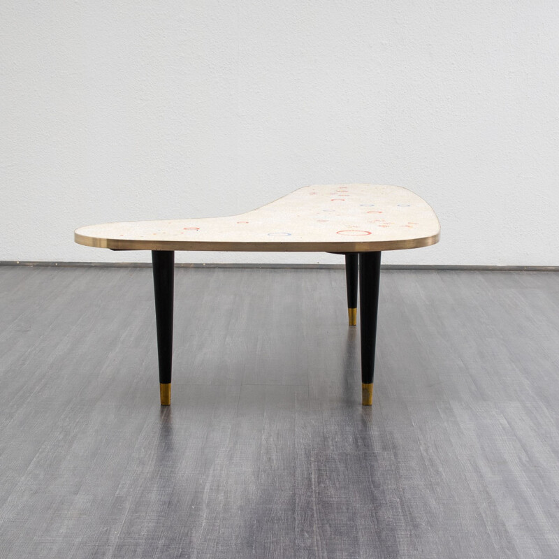 Table basse "Boomerang" en mosaïque - années 50