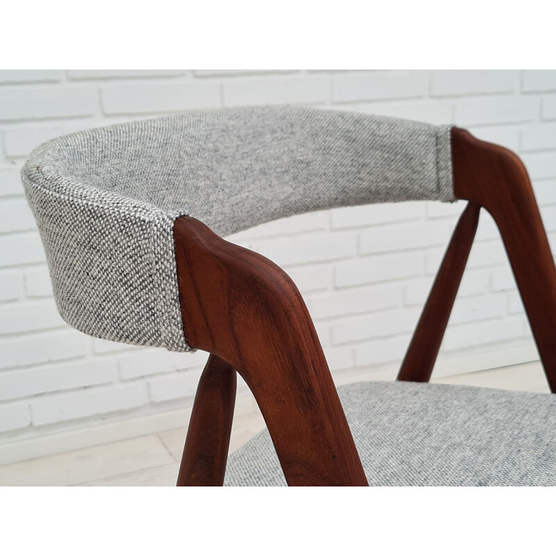 Vintage danish chair Kvadrat furniture wool by Kai Kristiansen, 1960s