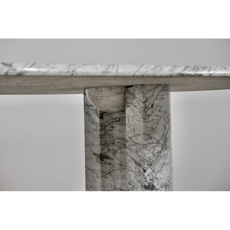 Vintage table in Carrara marble for Charles Year, 1970