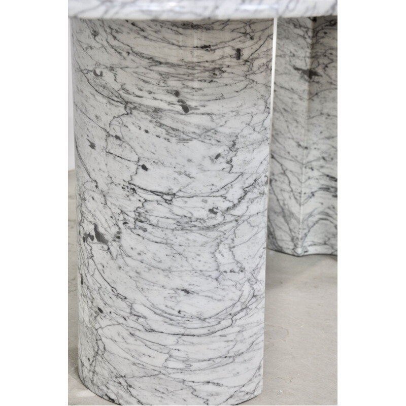 Vintage table in Carrara marble for Charles Year, 1970