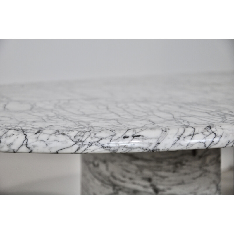 Table vintage en marbre de carrare pour la Maison Charles Year, 1970