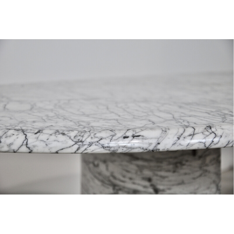 Vintage table in Carrara marble for Charles Year, 1970