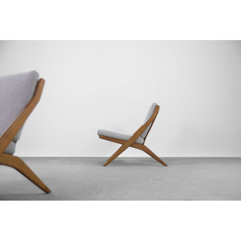 Mid-century set of 2 swedish scissors chairs by Folke Ohlsson for Bodafors, 1960s