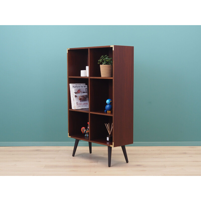 Mid century mahogany bookcase danish design, 1970s