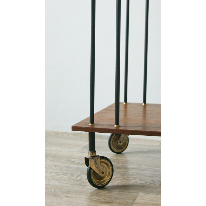 Mid-century minimalist teak bar trolley, 1950s