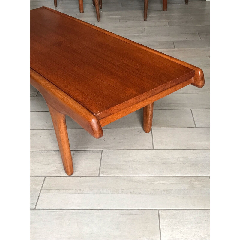 Table basse vintage en teck design scandinave, 1960 