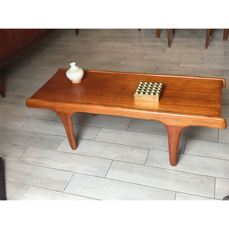 Table basse vintage en teck design scandinave, 1960s