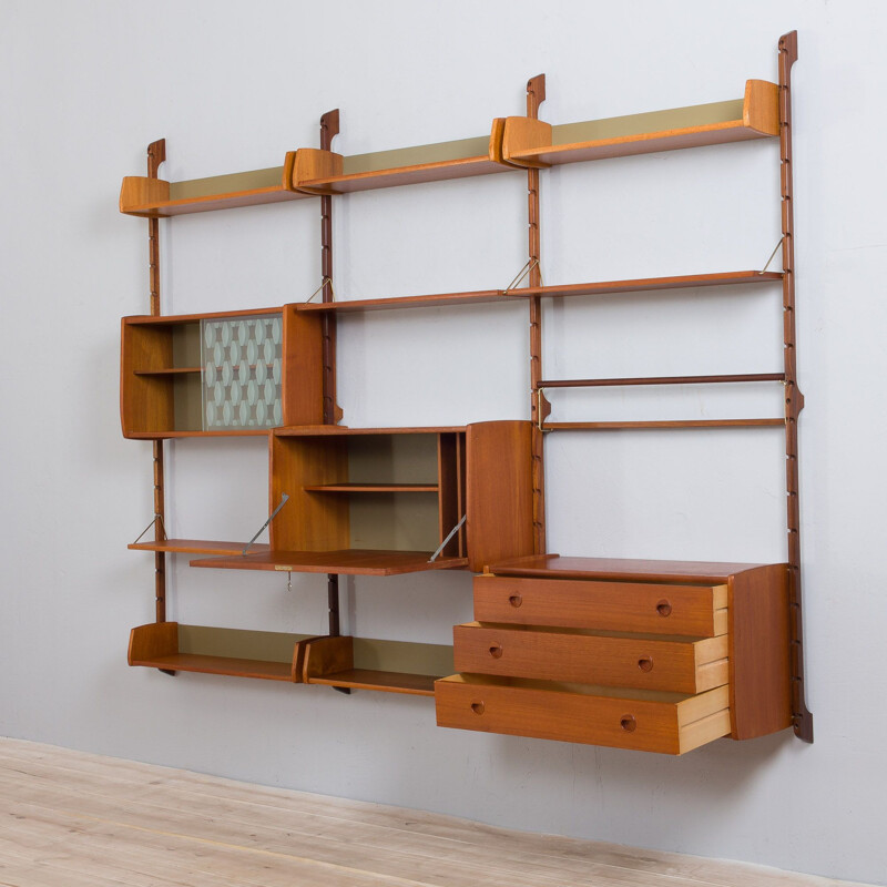 Vintage "Ergo" wall unit with secretary desk by John Texmon for Blindheim Møbelfabrikk, 1960s