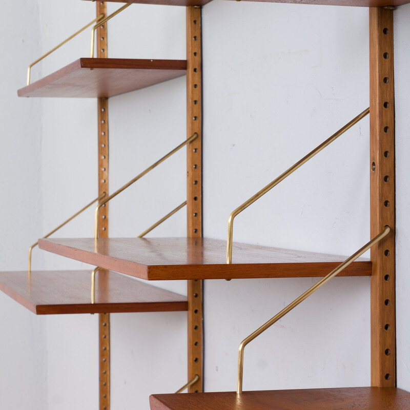 Vintage teak wall unit with a bar cabinet by Thygesen&Sørensen for Hansen and Guldborg, 1960s