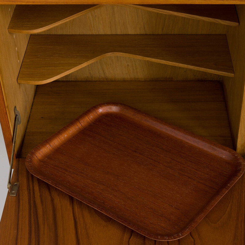 Vintage teak wall unit with a bar cabinet by Thygesen&Sørensen for Hansen and Guldborg, 1960s