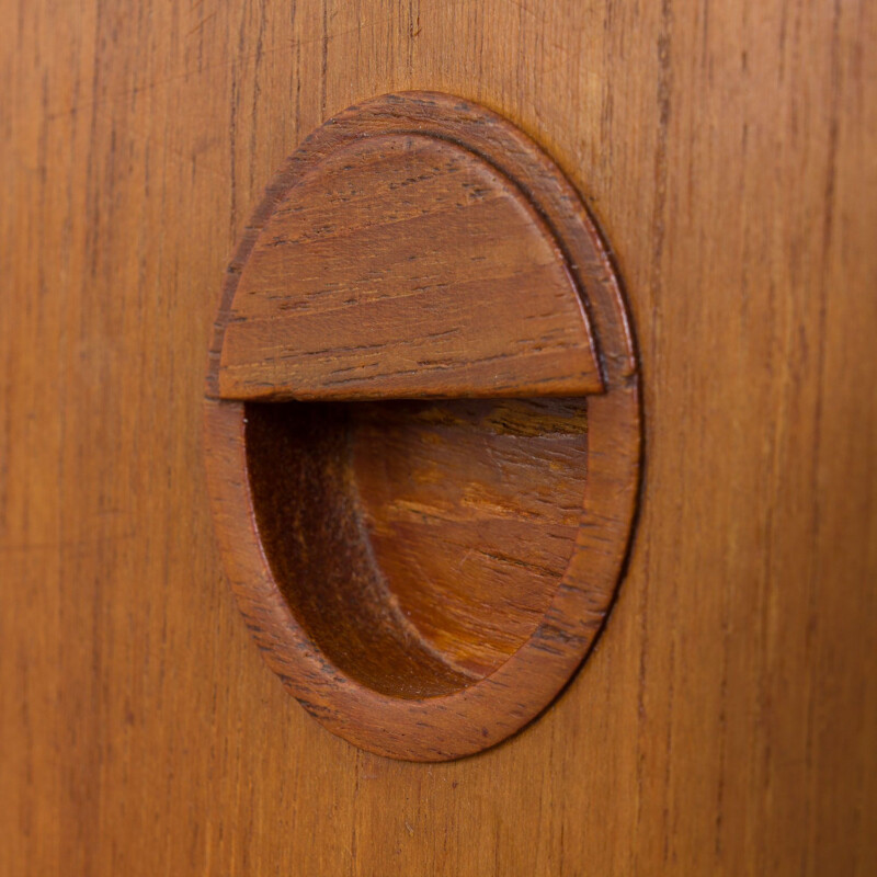 Vintage teak wall unit with a bar cabinet by Thygesen&Sørensen for Hansen and Guldborg, 1960s