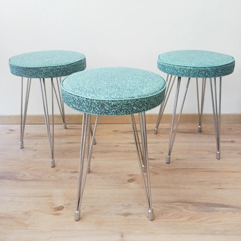 Vintage stool with Eiffel legs, 1950