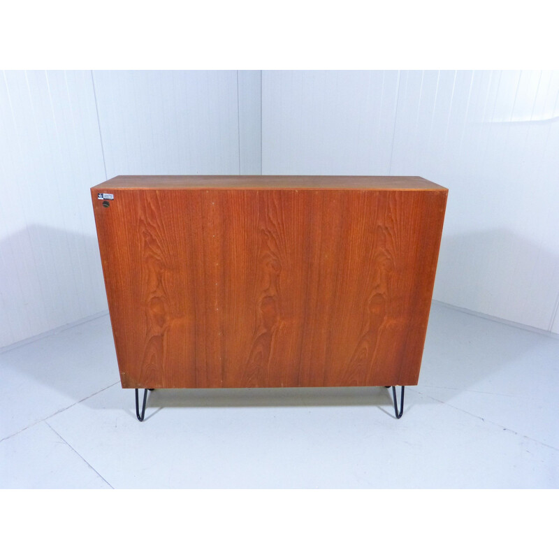 Vintage teak bookcase with hairpin legs by Børge Mogensen for Søborg Møbler Denmark, 1960s