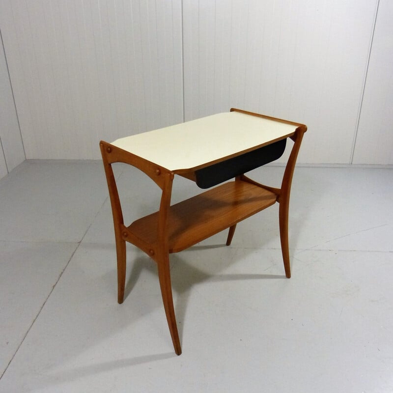 Mid-century teak side table with drawer, 1950s