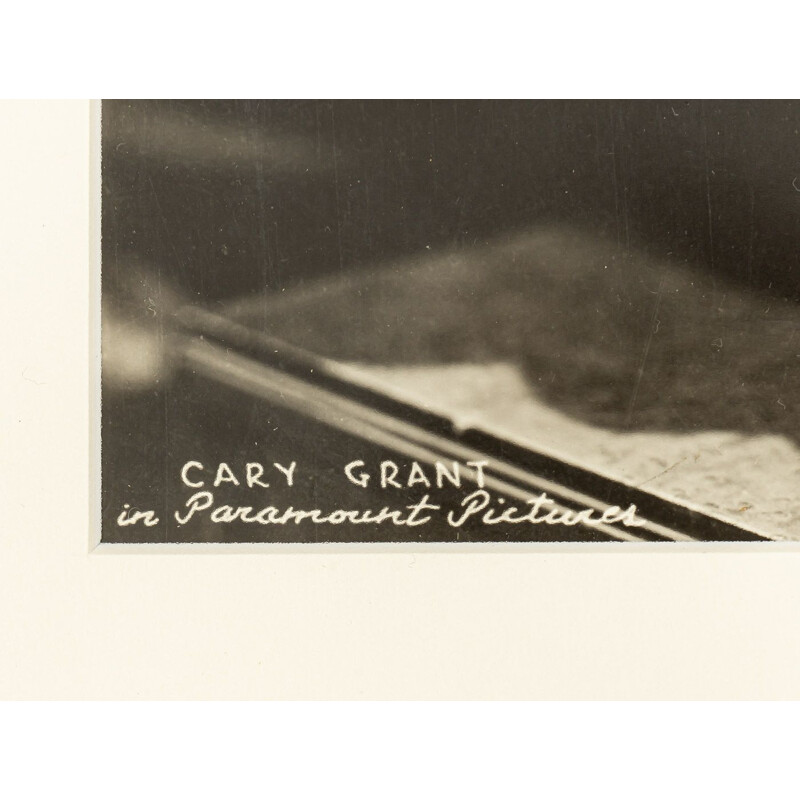 Retrato vintage enmarcado en madera de Cary Grant, 1930