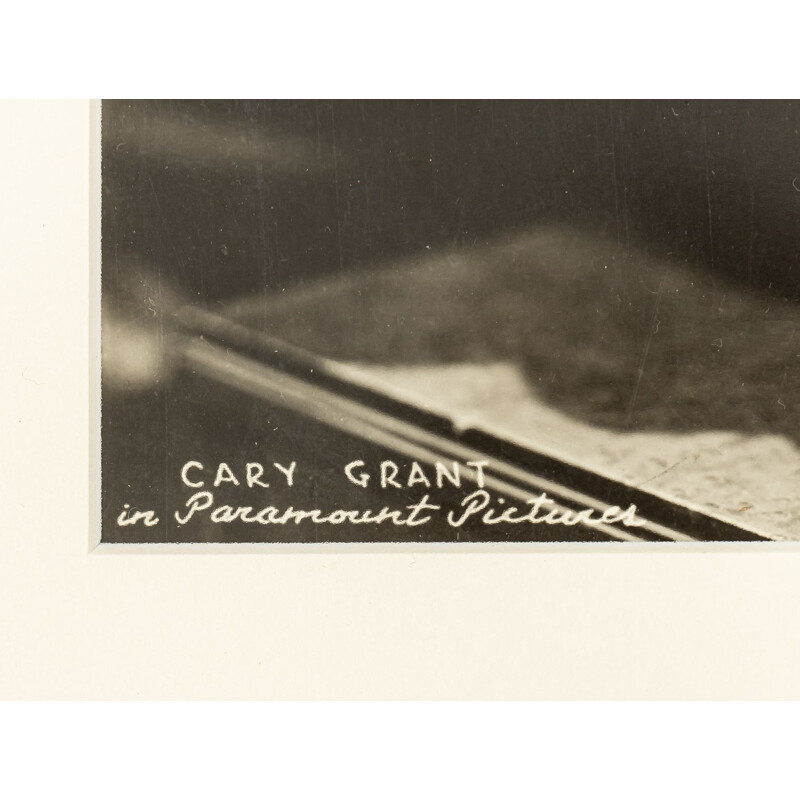 Vintage framed wood portrait of Cary Grant, 1930